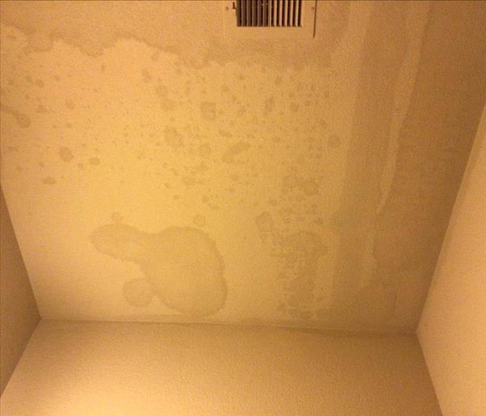 Water stains on ceiling.